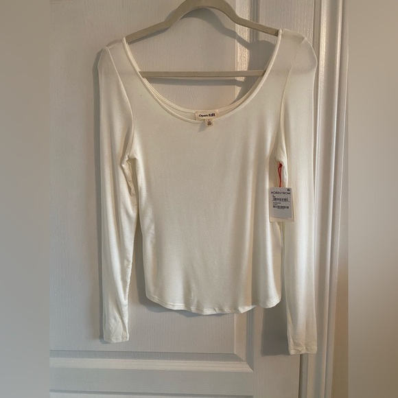 Nordstrom Open Edit Top in White - Picture 1 of 6